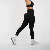 Sömlösa skulpterade ribbade konturleggings